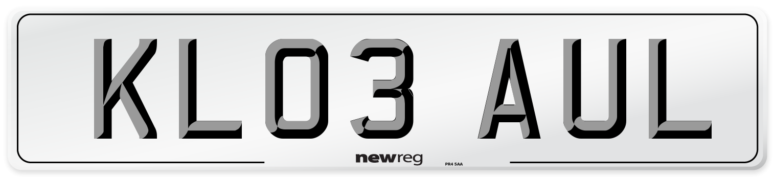 KL03 AUL Number Plate from New Reg